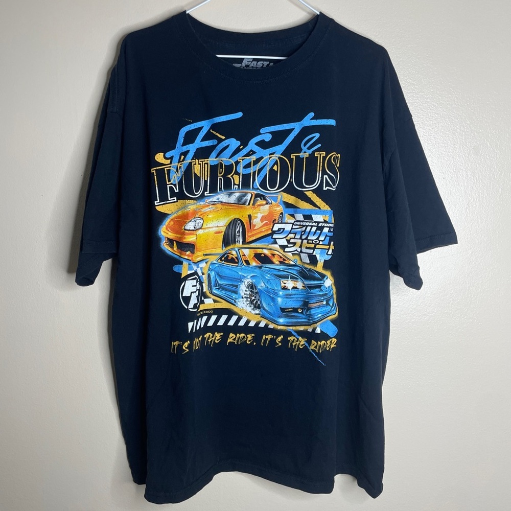 Fast And Furious movie Universal Studios street racing graphic t-shirt size 2XL